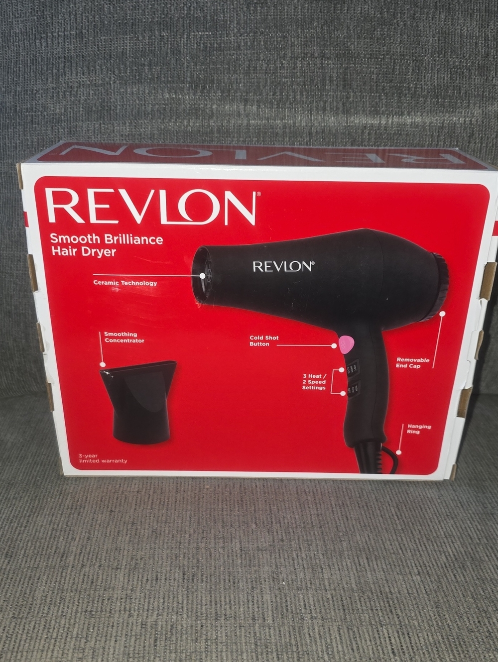 Revlon Smooth Brillance Hair Dryer, 1875W, Black, New In Box